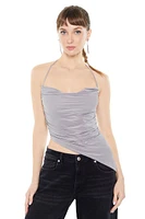 Asymmetrical Ruched Halter Top