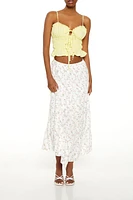 Tiered Floral Print Maxi Skirt