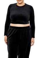 Plus Velour Crop Top