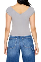 Ribbed V-Neck Tee
