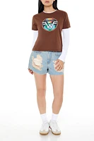 Retro High-Rise Denim Shorts