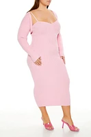 Plus Shrug & Sweater Dress Set