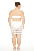 Plus Size Crochet Swim Cover-Up Sarong