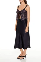 Satin Slip Midi Skirt