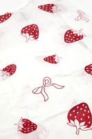 Strawberry & Bow Packable Tote Bag