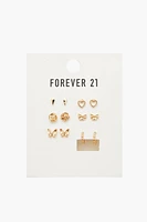 Butterfly Stud & Hoop Earring Set