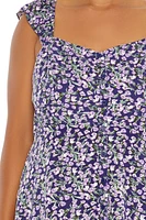 Plus Ditsy Floral Mini Dress