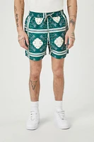 Ornate Print Swim Trunks