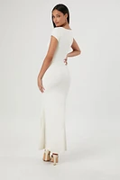 Contour Sculpt Short-Sleeve Maxi Dress