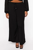 Plus Twist-Hem Top & Wide-Leg Pants Set