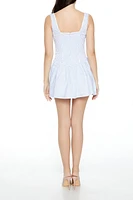 Striped Bow Mini A-Line Dress