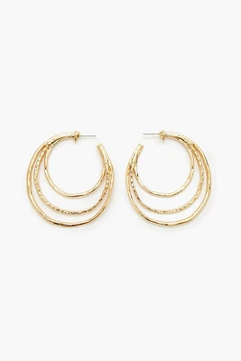 Hammered Multi-Hoop Earrings