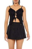 Lace Ruffle-Trim Bow Cami