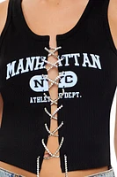 Manhattan NYC Lace-Up Tank Top