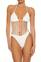 Macrame Halter Monokini One-Piece Swimsuit