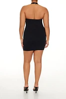Plus Contour Sculpt Halter Mini Dress