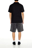 Mid-Rise Denim Baggy Shorts