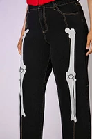 Skeleton 90s-Fit Wide-Leg Jeans