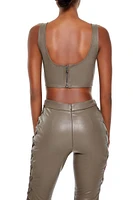 Faux Leather Crop Top