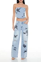 Tattoo Mid-Rise Baggy Jeans