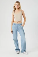 Twill Corset Crop Top