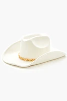 Chain-Trim Brushed Cowboy Hat