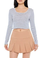 Striped Pointelle Crop Top