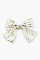 Floral Bow Hair Barrette