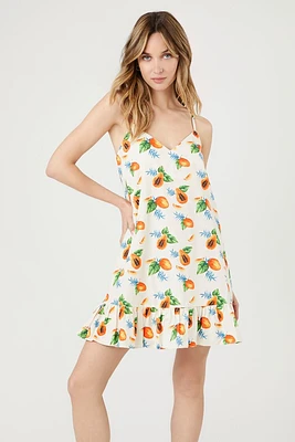 Papaya Print Shift Mini Dress