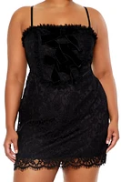 Plus Eyelash Lace Mini Dress