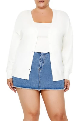 Plus Drop-Sleeve Cardigan Sweater