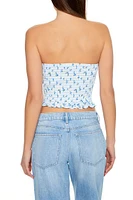 Gingham Floral Tube Top