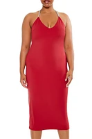 Plus Embellished Halter Maxi Dress