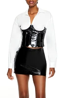 Faux Leather Underbust Corset