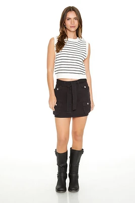 Twill Cargo Mini Skirt