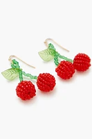 Beaded Cherry Drop Earrings