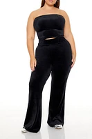 Plus Velour Cropped Tube Top