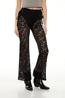 Sheer Lace Flare Pants