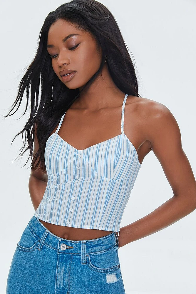 Striped Cutout Cropped Cami