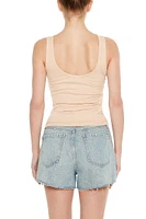 Ruched High-Neck Tank Top