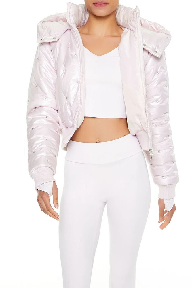 Active Rhinestone Puffer Jacket