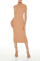Mock Neck Midi Sweater Dress