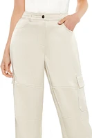 Satin Wide-Leg Cargo Pants