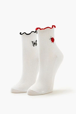 Butterfly & Ladybug Crew Sock Set - 2 pack