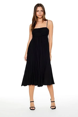 Textured Babydoll Midi Dress