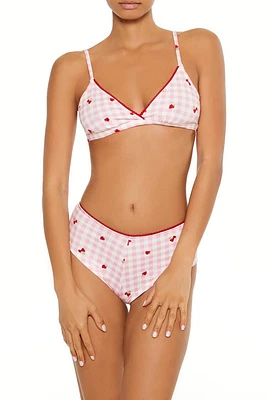 Gingham Strawberry Bralette