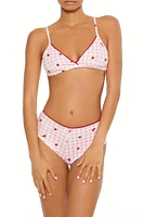 Gingham Strawberry Bralette