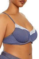 Plus Denim Underwire Bikini Top
