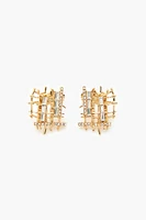 Rhinestone Crosshatch Stud Earrings