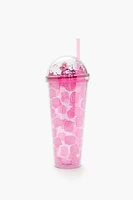 Hello Kitty Glitter Tumbler & Straw Set